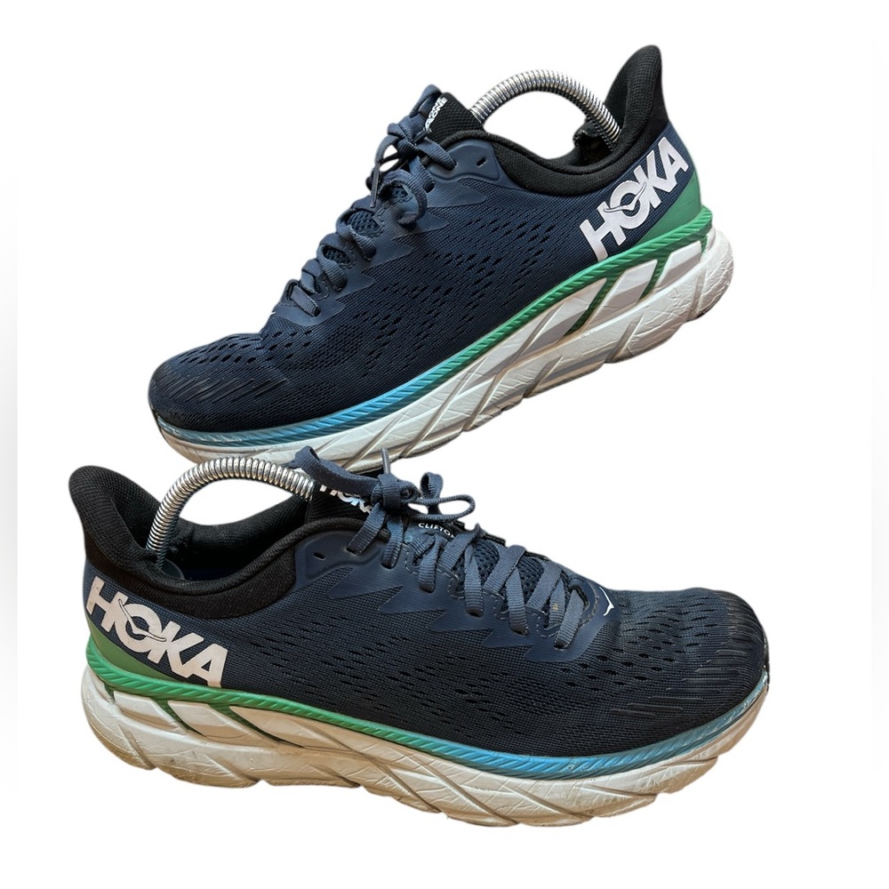 Hoka One One Mens Clifton 7 1110534 MOAN Blue Running Shoes Sneaker Size 11